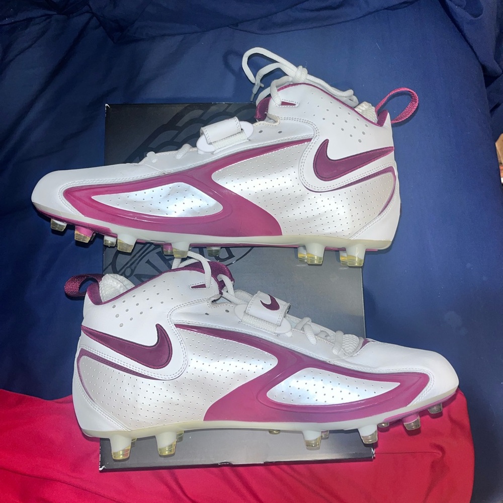 Nike Football Cleats White Maroon Mens Size 13